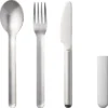 Juego De Cubiertos De Acero Inoxidable Mepal Bloom Incl. Funda De Plástico 3 Piezas Pebble White