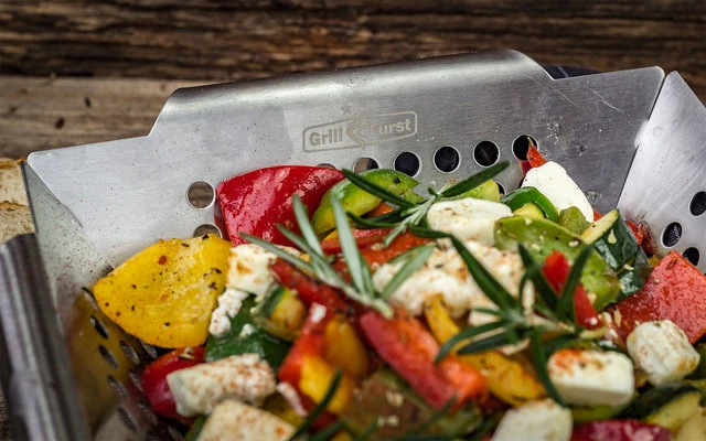 Cesta Para Verduras Grillfürst De Acero Inoxidable 25 X 25 X 6 Cm 3 Cesta Para Verduras Grillfürst De Acero Inoxidable 25 X 25 X 6 Cm - Imagen 3