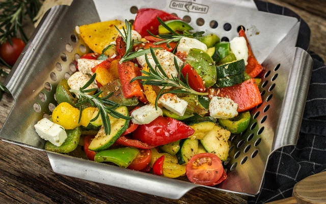 Cesta Para Verduras Grillfürst De Acero Inoxidable 25 X 25 X 6 Cm 4 Cesta Para Verduras Grillfürst De Acero Inoxidable 25 X 25 X 6 Cm - Imagen 4