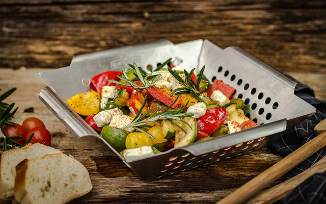 Cesta Para Verduras Grillfürst De Acero Inoxidable 25 X 25 X 6 Cm 5 Cesta Para Verduras Grillfürst De Acero Inoxidable 25 X 25 X 6 Cm - Imagen 5