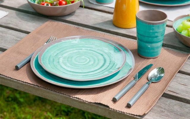 Juego De Tazas De Melamina Bo-Camp 4 Piezas Azul Oscuro/marrón 1 Juego De Tazas De Melamina Bo-Camp 4 Piezas Azul Oscuro/marrón