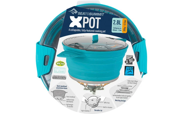 Sea To Summit X Pot Olla Plegable 2,8 Litros Turquesa 1 Sea To Summit X Pot Olla Plegable 2,8 Litros Turquesa