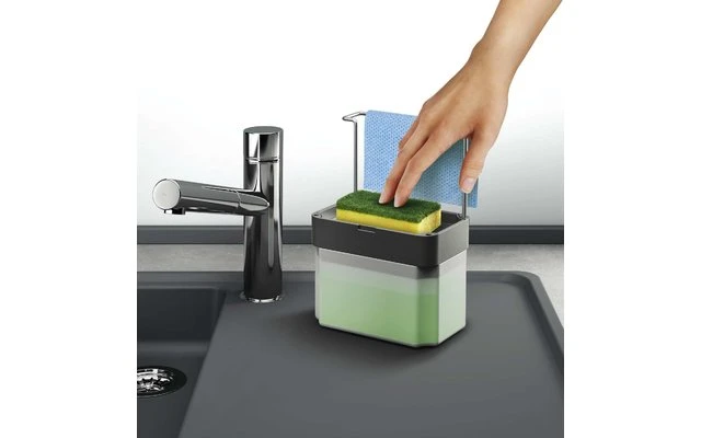 Dispensador De Jabón Metaltex Sponge-Tex 0,75 Litros Gris 2 Dispensador De Jabón Metaltex Sponge-Tex 0,75 Litros Gris - Imagen 2