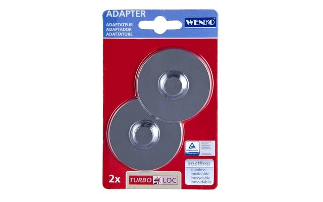 Adaptador Wenko Turbo-Loc Premium/Classic/Style Fijación Sin Taladrar 1 Adaptador Wenko Turbo-Loc Premium/Classic/Style Fijación Sin Taladrar