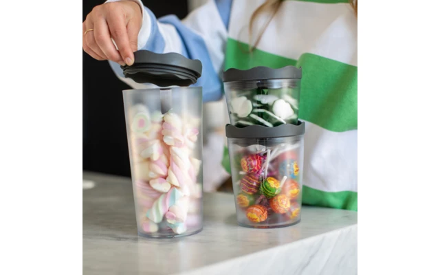 Koziol Prince Oslo Juego De 3 Tarros De Almacenaje Nature Gris Ceniza 1 Koziol Prince Oslo Juego De 3 Tarros De Almacenaje Nature Gris Ceniza